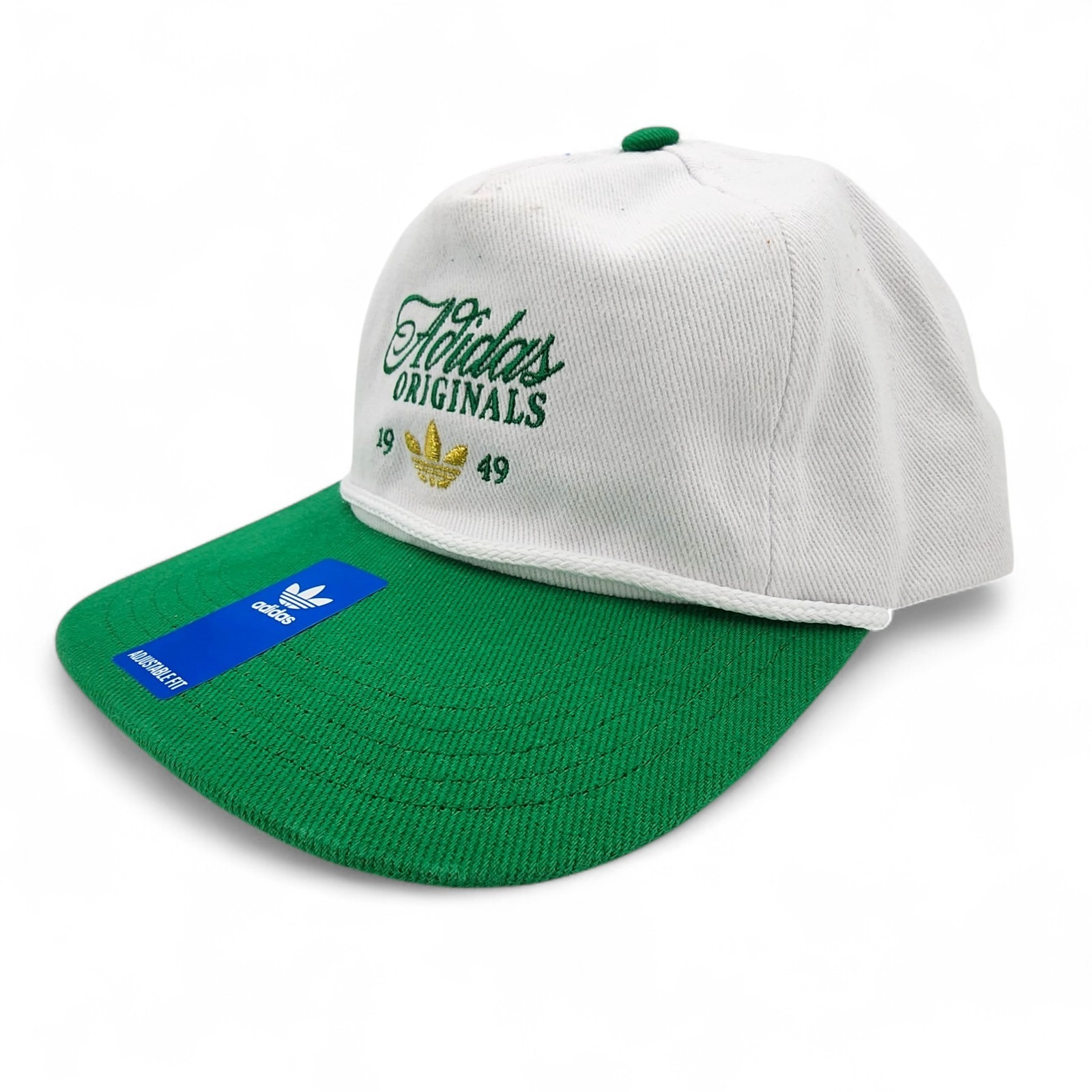 Adidas Masterpiece Strapback Hat Adjustable White Green Gold Cap New Please Read